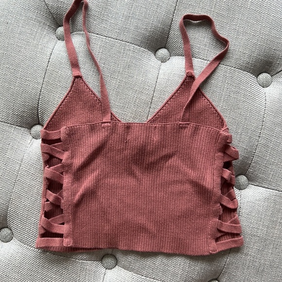 Adorable Muave Sweater Crop Top 🌸🎀 - Picture 3 of 4